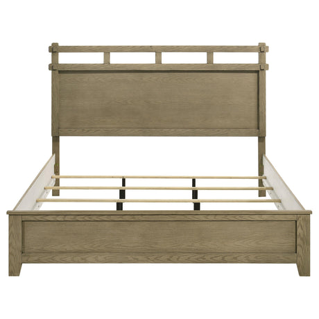 Detailed view of open-slat headboard