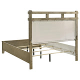 Side view of support legs with levelers on Hazlewood bed