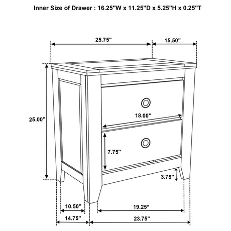Hazlewood Nightstand Overall View