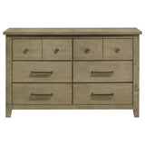 Side view of Hazlewood 6-drawer dresser showing thickness and finish