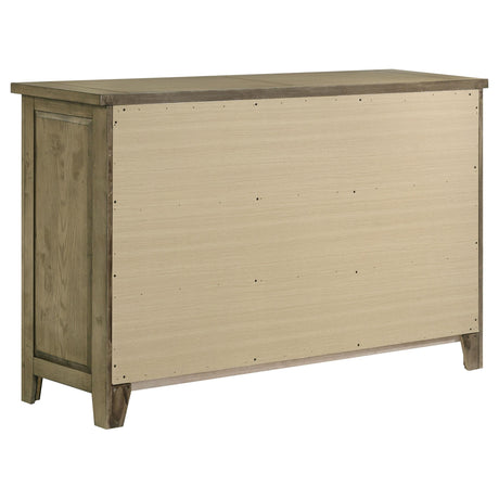 Hazlewood 6-Drawer Bedroom Dresser front view in vineyard oak finish