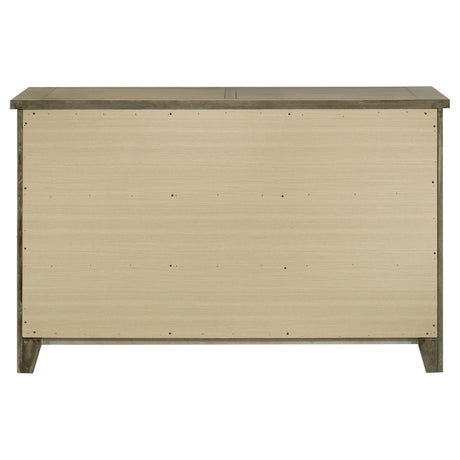 Hazlewood 6-Drawer Bedroom Dresser front view in vineyard oak finish