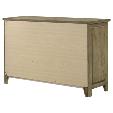 Hazlewood 6-Drawer Bedroom Dresser front view in vineyard oak finish