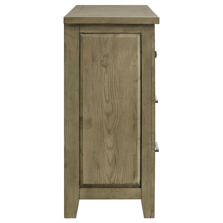 Hazlewood 6-Drawer Bedroom Dresser front view in vineyard oak finish