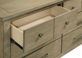 Hazlewood 6-Drawer Bedroom Dresser front view in vineyard oak finish