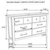 Hazlewood 6-Drawer Bedroom Dresser front view in vineyard oak finish