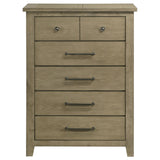 Hazlewood 5-drawer chest of drawers in vineyard oak, front view