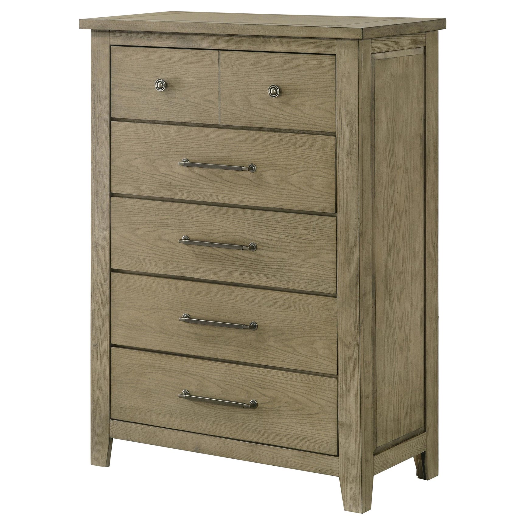 Hazlewood 5-drawer chest of drawers in vineyard oak, front view