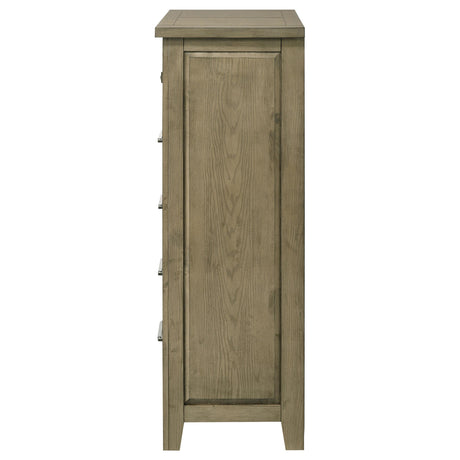 Hazlewood 5-drawer chest of drawers in vineyard oak, front view