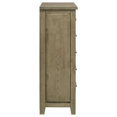 Hazlewood 5-drawer chest of drawers in vineyard oak, front view