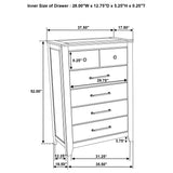 Hazlewood 5-drawer chest of drawers in vineyard oak, front view
