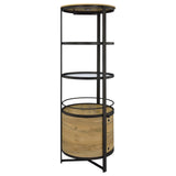 Ritter Round LED Bar Wine Storage Cabinet Rustic Oak — product image 9
