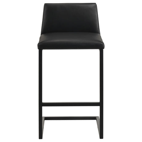 Vardon Genuine Leather Bar Stool Black Set of 2 — product image 3