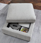 Gabyleigh ottoman open storage viewed from front