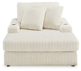 Side view of Lindyn Ivory Velvet Chaise highlighting arm and cushion