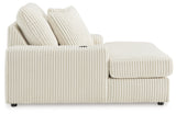 Back view of Lindyn Ivory Velvet Chaise showing upholstery and frame