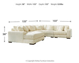 Lindyn Ivory 5-Piece Sectional with Ottoman - image 7