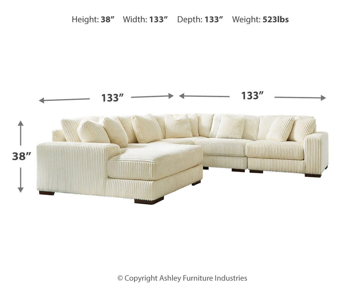 Lindyn Ivory 5-Piece Sectional with Ottoman - image 7