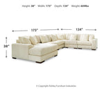 Lindyn Ivory 6-Piece Sectional with Ottoman - image 6