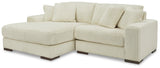 Side angle of Lindyn Ivory 2-Piece Sectional Sofa with Chaise