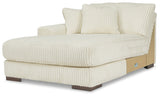 Alternate angle of Lindyn Ivory Super Chaise sectional sofa