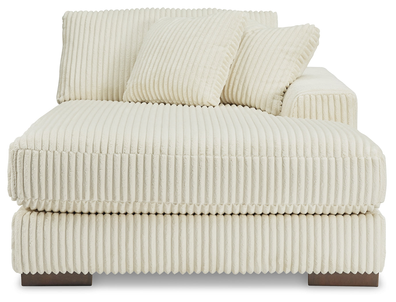 Lindyn Ivory Velvet 4-Piece Sectional fabric detail