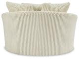 Lindyn Ivory Velvet Oversized Swivel Accent Chair back view