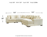 Lindyn Ivory 5-Piece Sectional with Ottoman - image 8