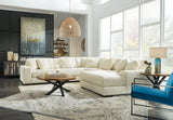 Lindyn Ivory Velvet 4-Piece Sectional overall view