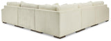 Detail view of Lindyn Ivory 5-Piece Sectional sectional sofa upholstery and frame