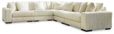 Side profile of Lindyn Fog 5-Piece Sectional sofa