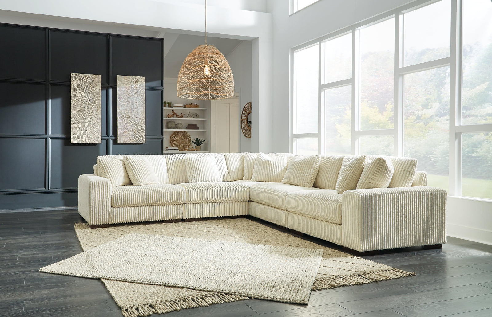 main view of Lindyn Ivory 5-Piece Sectional sectional sofa