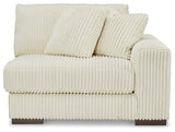 Head-on detail of Lindyn Ivory sectional