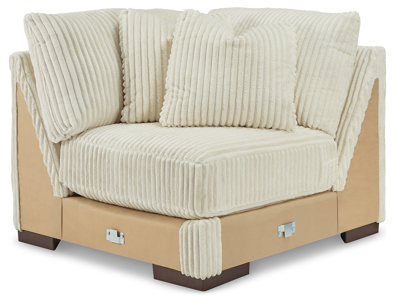 Lindyn Ivory Velvet 4-Piece Sectional front angle