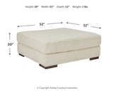 Fabric and stitching detail of Lindyn Ivory Sectional