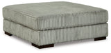 Lindyn Fog Velvet Oversized Accent Ottoman side angle