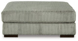 Lindyn Fog Velvet Oversized Accent Ottoman front view