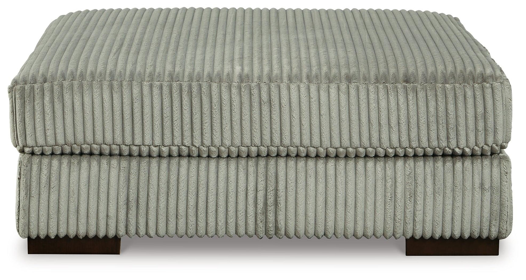 Lindyn Fog Velvet Oversized Accent Ottoman front view