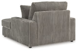 Lindyn Fog Velvet Chaise back view