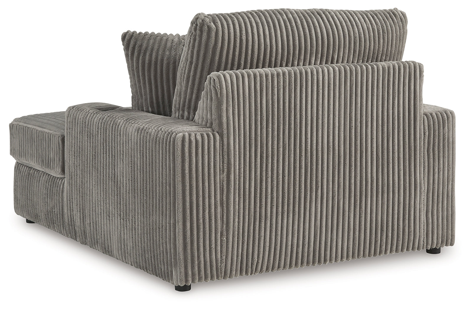 Lindyn Fog Velvet Chaise back view