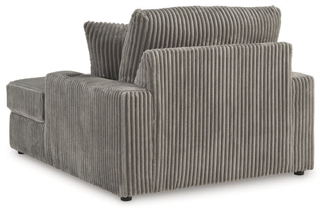 Lindyn Fog Velvet Chaise back view