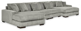 main view of Lindyn Fog 4-Piece Sectional with Double Chaise sectional sofa