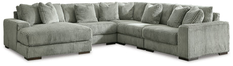 Detail view of Lindyn Fog 5-Piece Sectional Sofa upholstery