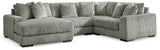 detail view of Lindyn Fog 4-Piece Sectional with Chaise sectional sofa