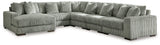 Lindyn Fog 6-Piece Sectional Sofa with Chaise main front view