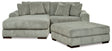 Side view of Lindyn Fog 2-Piece Sectional Sofa with Ottoman