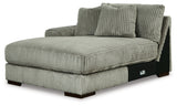 angled alternate angle of Lindyn Fog 3-Piece Sectional Sofa with Double Chaise
