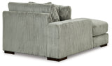 back view of Lindyn Fog 3-Piece Sectional Sofa with Double Chaise