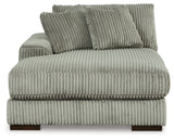 side view of Lindyn Fog 3-Piece Sectional Sofa with Double Chaise