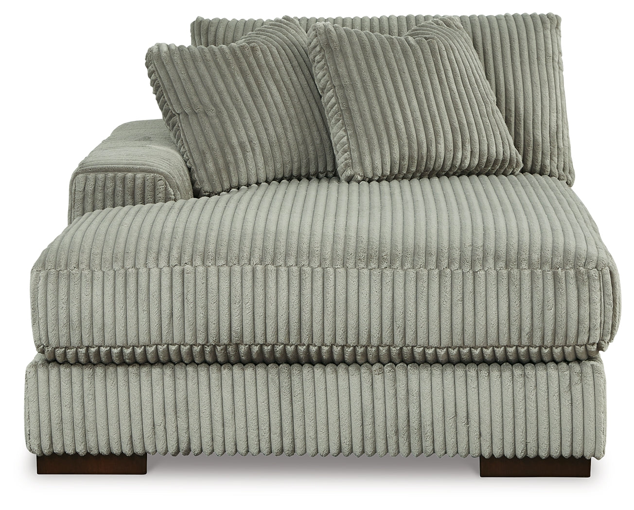 side view of Lindyn Fog 3-Piece Sectional Sofa with Double Chaise